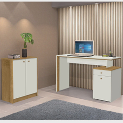 Conjunto Home Office 2 Peças Escrivaninha 120cm com Balcão J&A Móveis é boa?