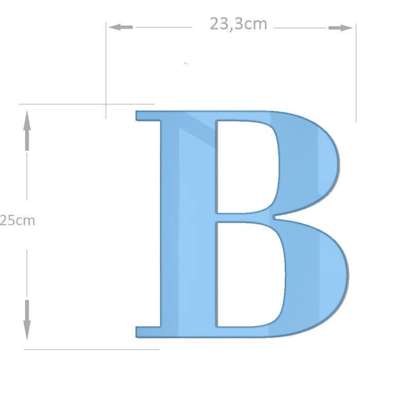 Acrílico Espelhado Decorativo Alfabeto Letra B Azul | Submarino