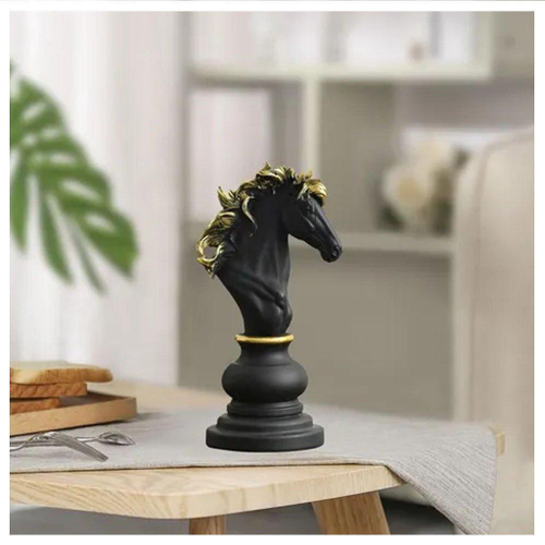 Peça De Xadrez Rei Rainha Cavalo Decoração Cerâmica Creme