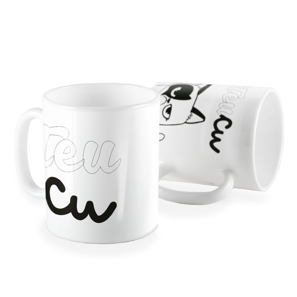 Caneca Teu Cu! Lindo animado engraçado gato debochado | Submarino