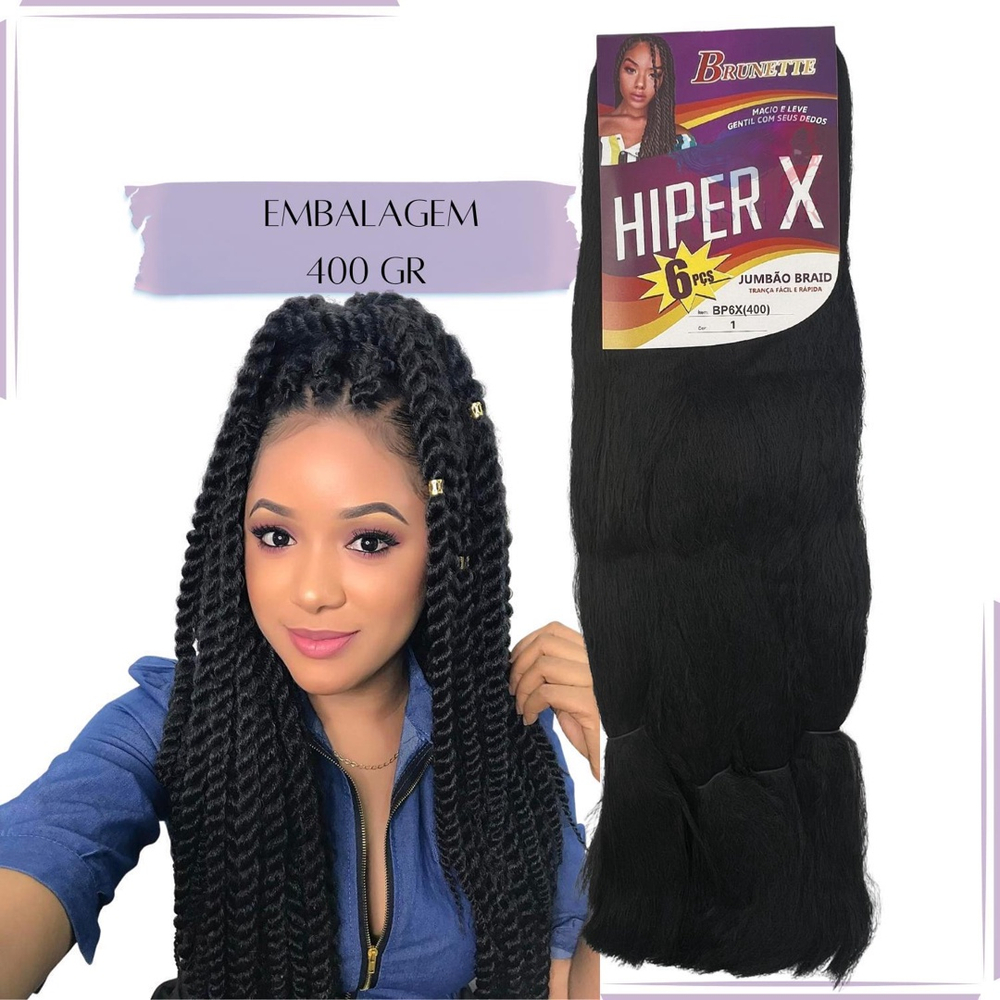 Jumbão Cabelo Jumbo Hiperx 400 Gramas Box Braids Trança