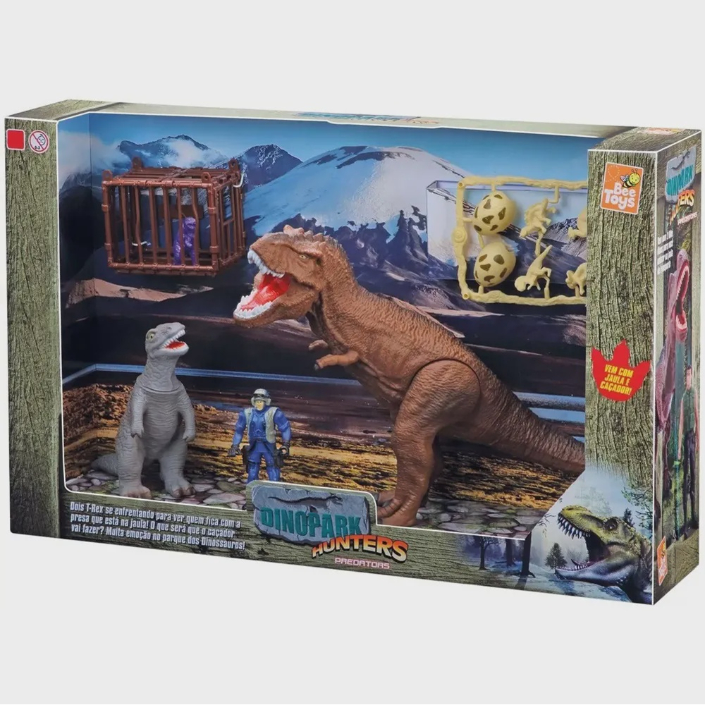 Brinquedo Dinossauro Dinopark Hunters T-Rex - Bee Toys - SETOR STORE