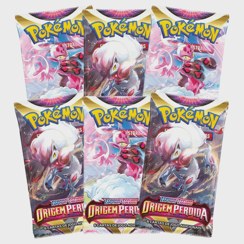 Kit de Cartas Pokemon Blister Triplo Origem Perdida 3 Pacotes + 1 Carta  Croagunk - Azul