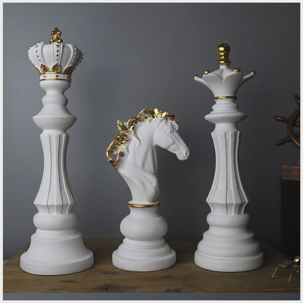 Kit 3 Peças Xadrez Rei Rainha Cavalo Decorativa Grande em Promoção na  Americanas