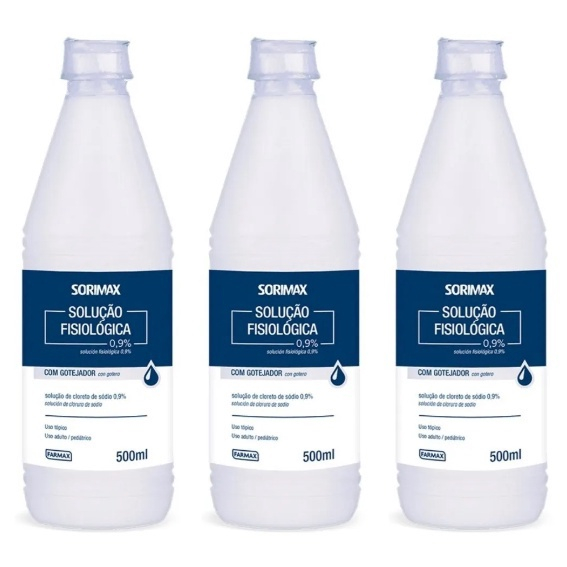 3x Soro Fisiológico (Solução) Sorimax (Cloreto De Sódio 0,9%) Farmax ...