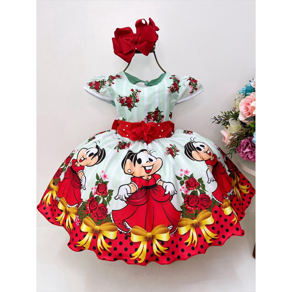 Vestido vermelho hot sale infantil monica