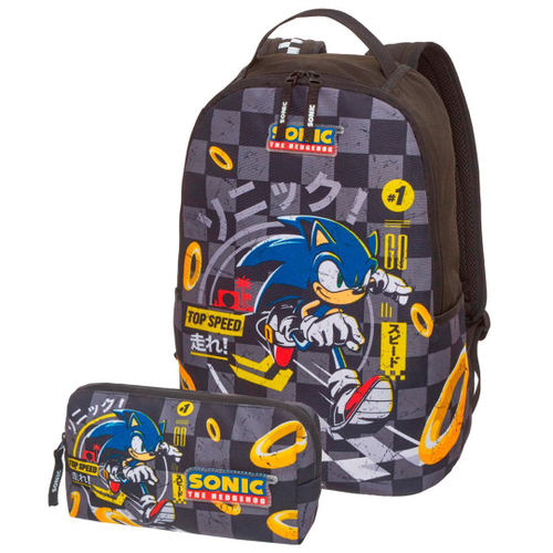 Kit Sonic Mochila Infantil Pequena Runner Filme De Costa