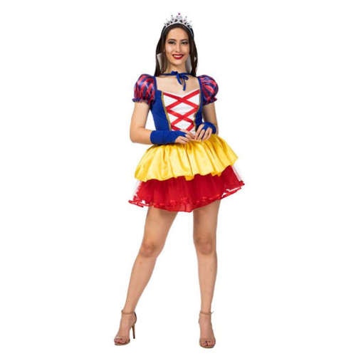 Fantasia da branca de neve para cosplay, vestido adulto de