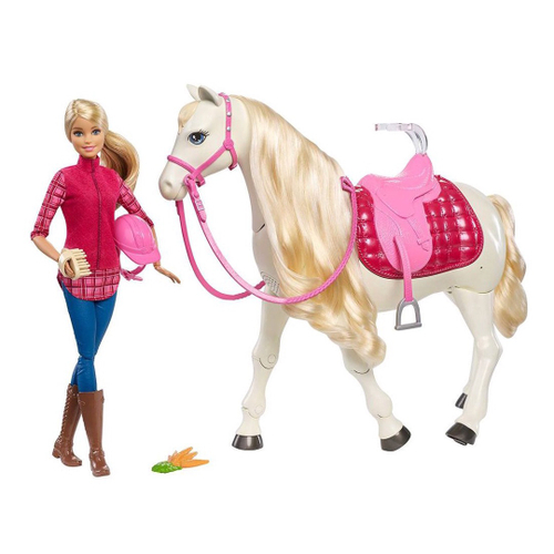 BARBIE FAMILY MATTEL COM CAVALO ARTICULADO EM BOM ESTAD