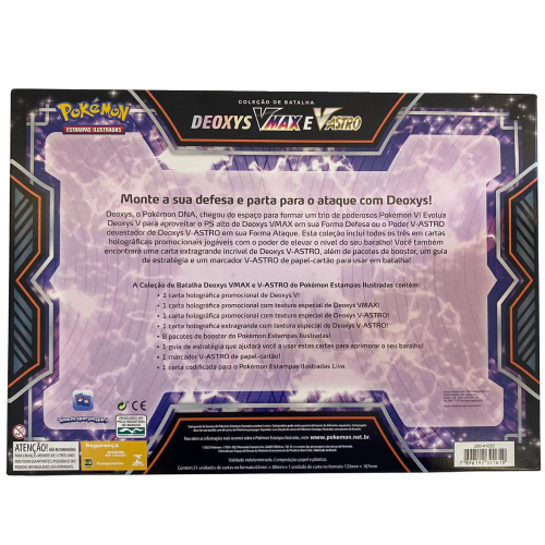 Box Jogo Cartas Pokémon Coleção Deoxys VMax Astro Tcg Copag em