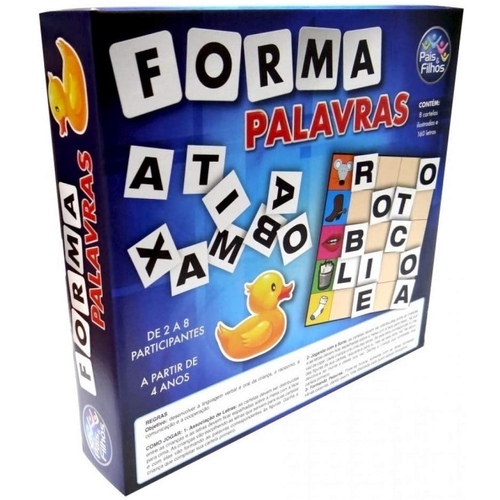 Jogo Educativo Forma Palavras Letras Brinquedo Alfabeto 48pç