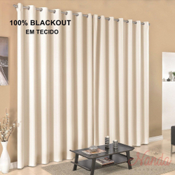 Cortina 100% Blackout Em Tecido Grosso 5,00M X 2,80M Palha Menor preço em Cortina 100% Blackout Em Tecido Grosso 5,00M X 2,80M Palha