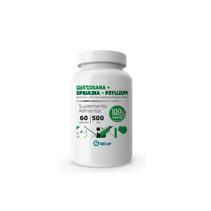 Quitosana + Spirulina + Psyllium 60 Cápsulas No Shoptime