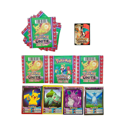 Kit 400 Cartinhas = 100 Pacotinhos Pokemon Cartinha Pequena em Promoção na  Americanas