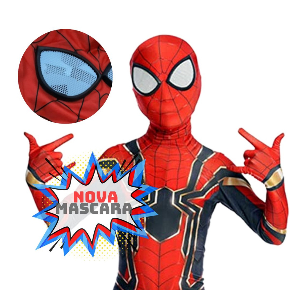 Fantasia homem aranha PS4 infantil nova mascara com olhos 3D