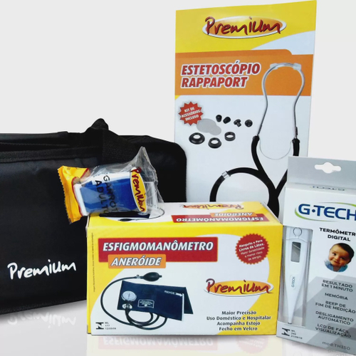 Kit Enfermagem Completo Com Esfigmomanometro + Estetoscópio Duplo ...