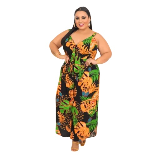 Macacao pantacourt plus size hot sale estampado