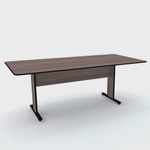 Mesa de reunião retangular pandin maxxi - walnut/preto