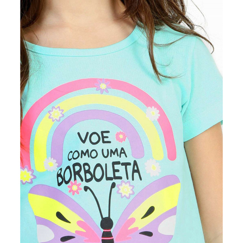 Camiseta Infantil Boneca Kawaii Marisa Tam 4 a 10