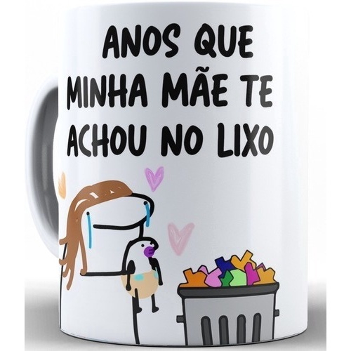 Caneca De Aniversario Flork Meme 325 Ml De Porcelana