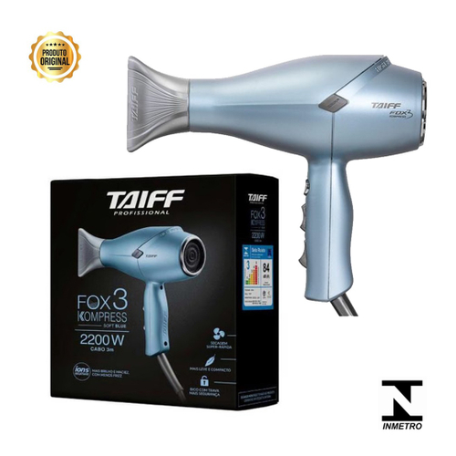 Secador Profissional para Cabeleireiro Fox 3 Kompress 2200w Soft Blue -  Taiff