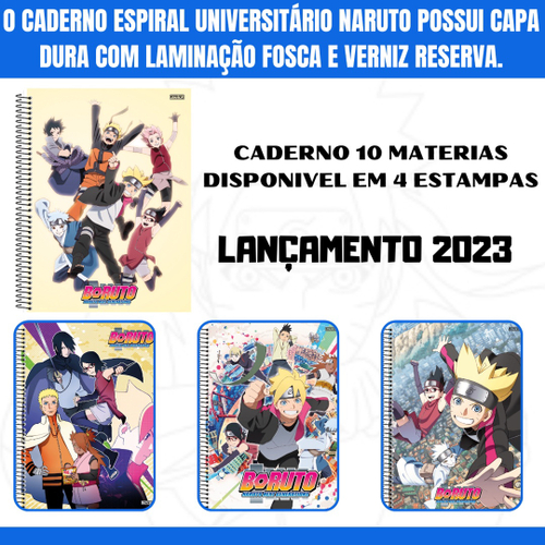 Caderno Universitario Boruto Naruto 10 Materias Capa Dura