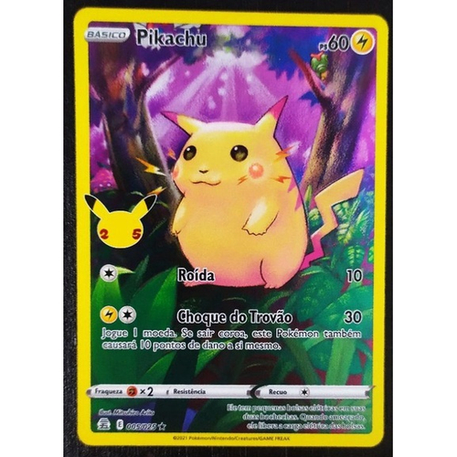 Carta Pokémon Pikachu De Aniversário Coleção Celebrações