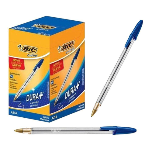 Kit Canetas Esferogr Fica Bic Cristal Fine Azul Vermelha