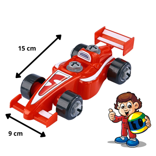 Carrinho de Corrida Senninha Pit Stop e Ferramentas 14 Peças Paki Toys