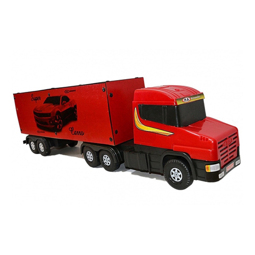 Caminhão Carreta Scania Baú Coca Cola Brinquedo Plástico e Madeira 90cm