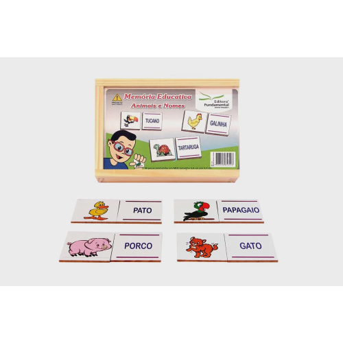 Jogo Da Memoria Personalizado Bichos Educação Infantil Mdf na