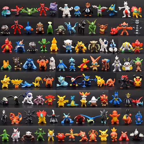 Kit Com 144 Bonecos Miniaturas Pokémon Sortidas Não Repete