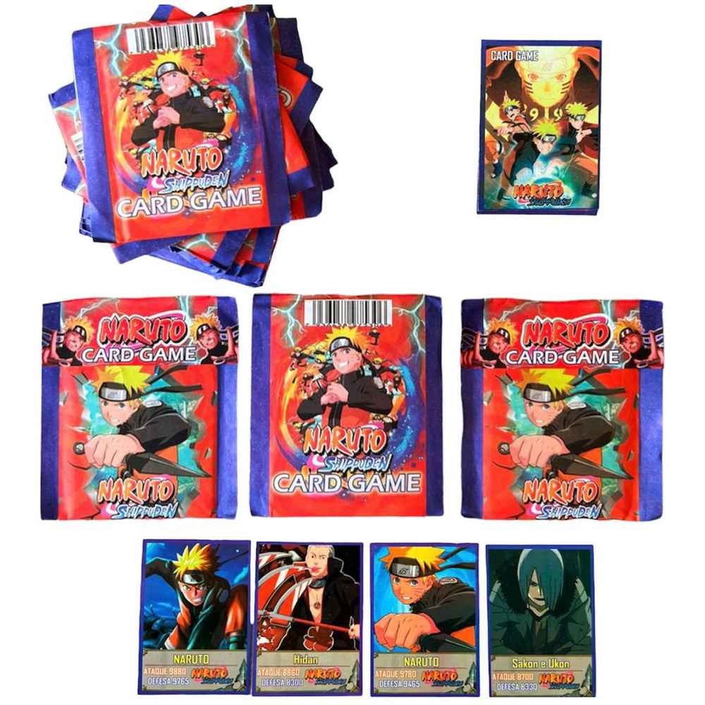 Kit 1000 Cartinhas Boruto = 250 Pacotinhos Cards Pequenos