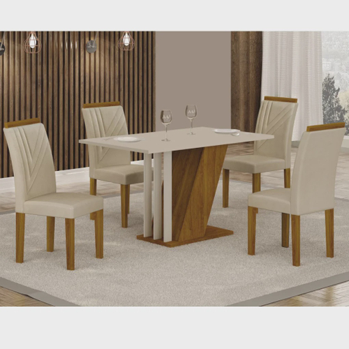 Conjunto de Mesa com 4 Cadeiras Poltronas Plásticas Bela Vista Azul MOR