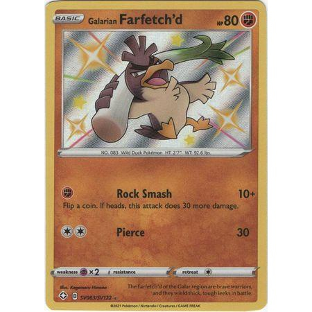 Card Pokémon Farfetch'd De Galar Shiny Original Copag Raro