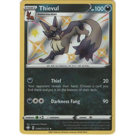 Original Carta Pokemon ultra rara Thievul shiny Copag em Promoção