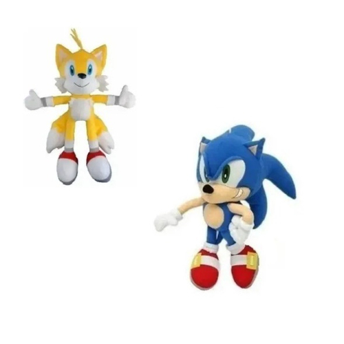 Boneco Pelúcia Turma Sonic - SONIC (35cm) Antialérgico