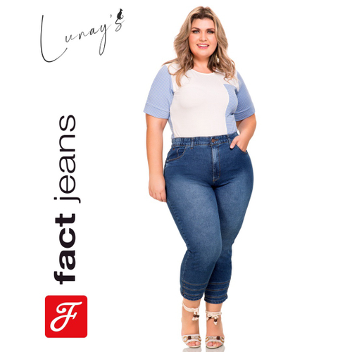 Calça fashion jeans plus size promoção