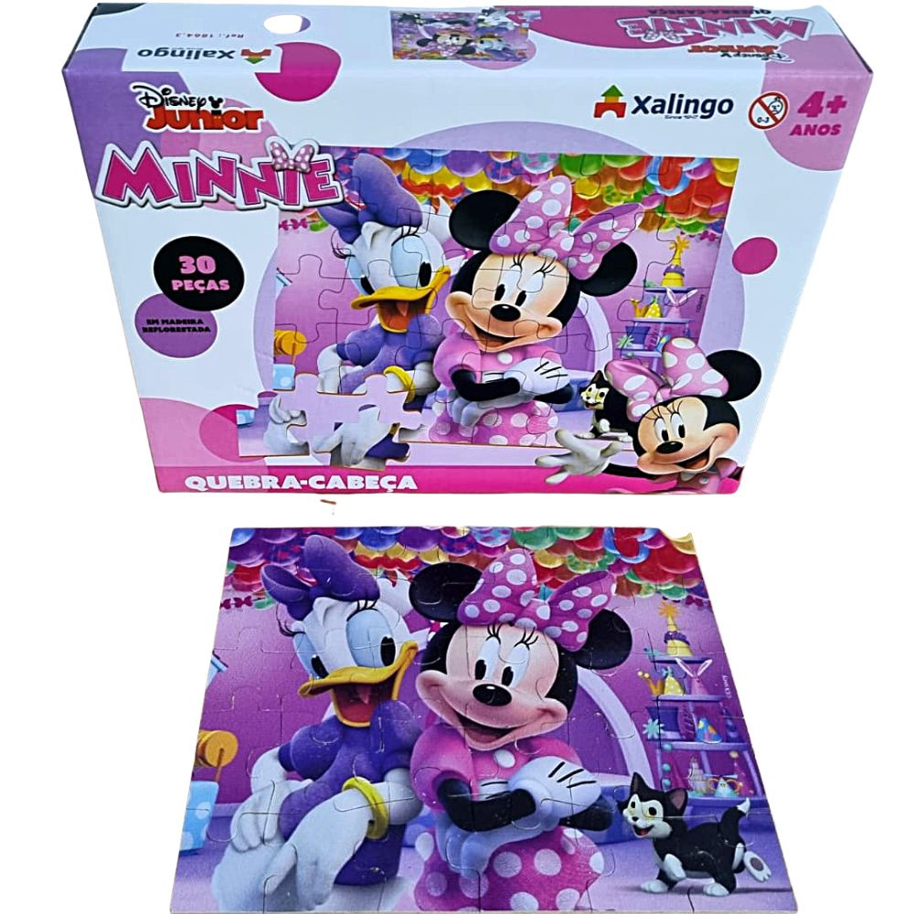 JOGO QUEBRA CABECA MINNIE 30PC MADEIRA XALINGO1864