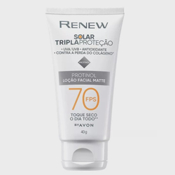 Protetor solar facial avon renew protinol FPS70 toque seco 40G é boa?