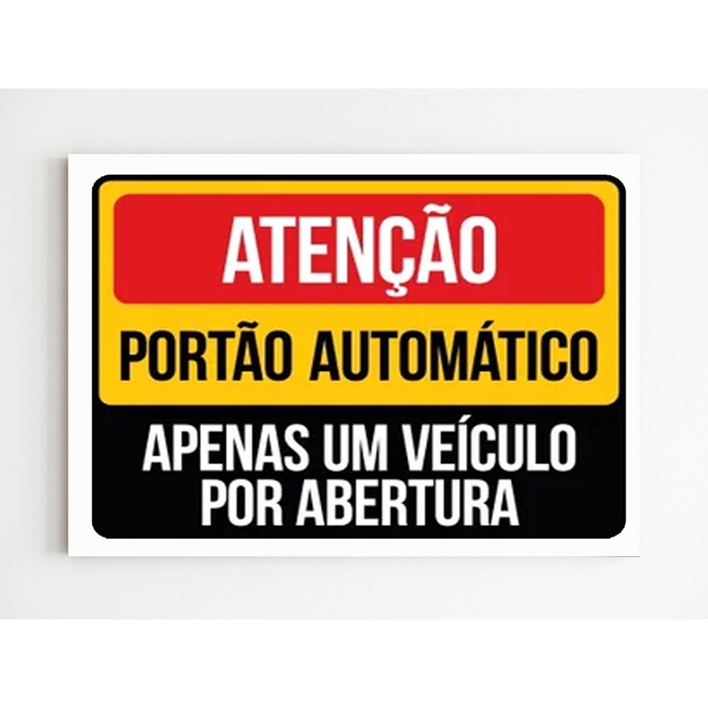 Kit 10 Placas de aviso atenção portão automático sinalização em Promoção na Americanas