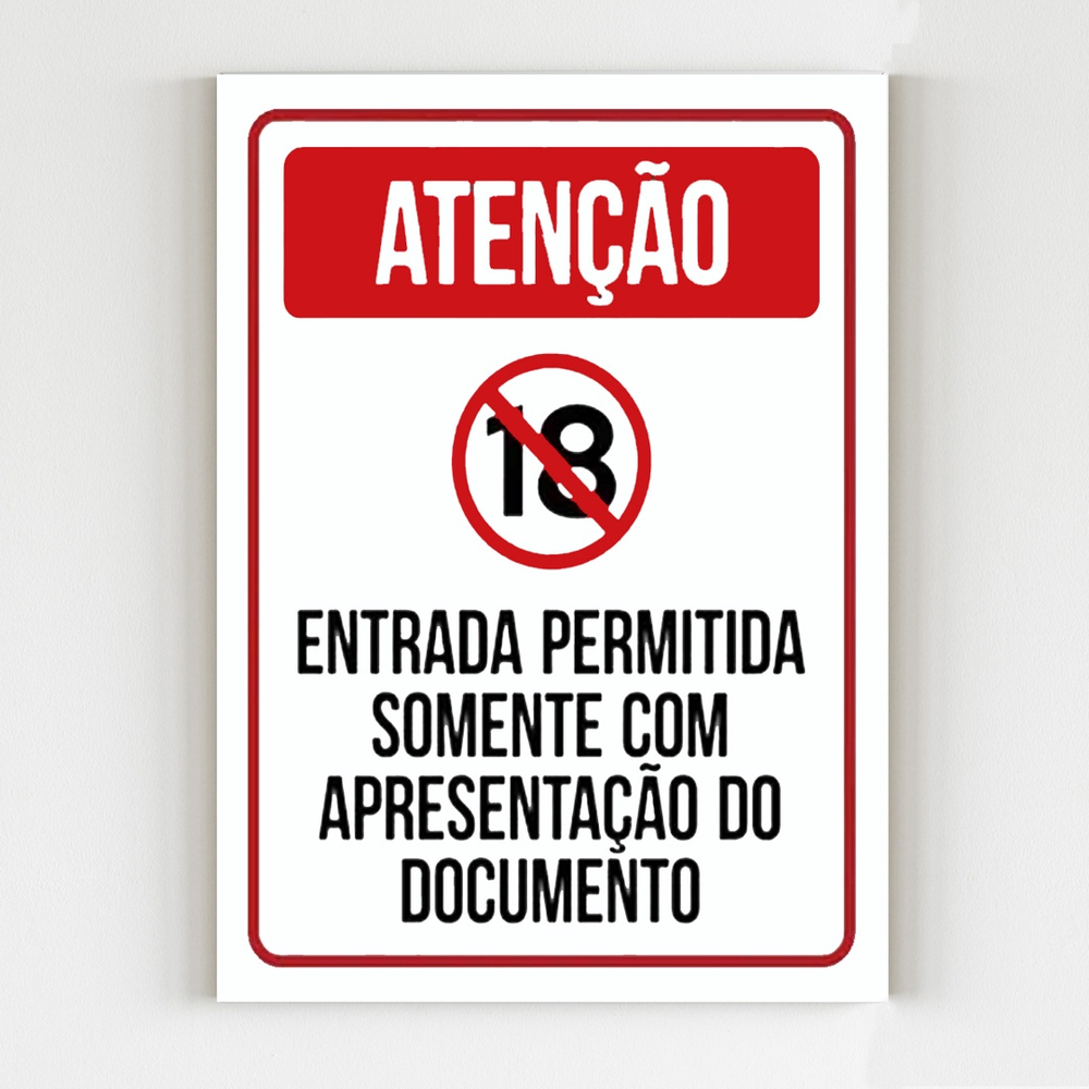 Kit 5 Placas Aviso Entrada Permitida Somente Com Documento No Shoptime