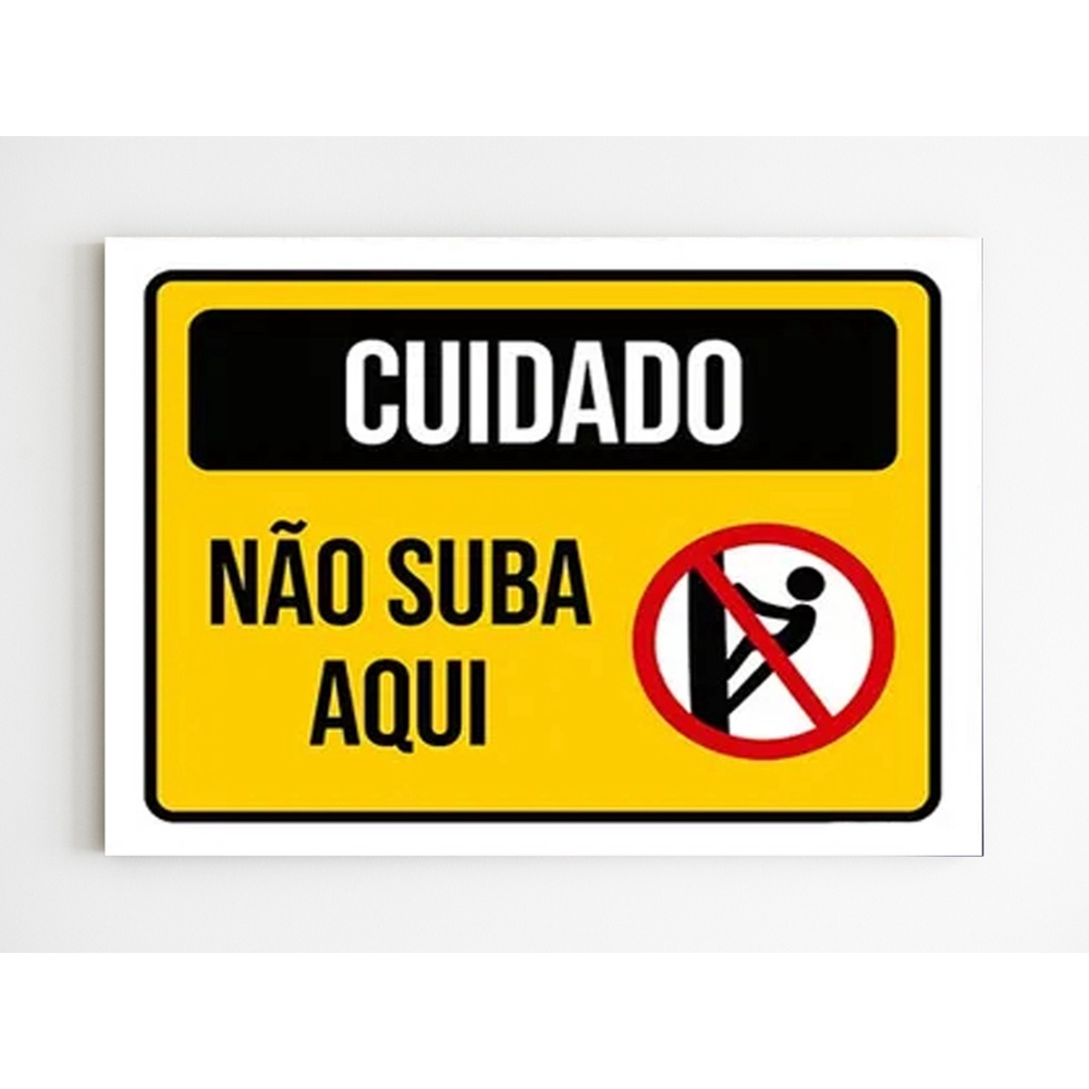 Kit com 10 placas de aviso cuidado não suba aqui mdf A4 no Shoptime