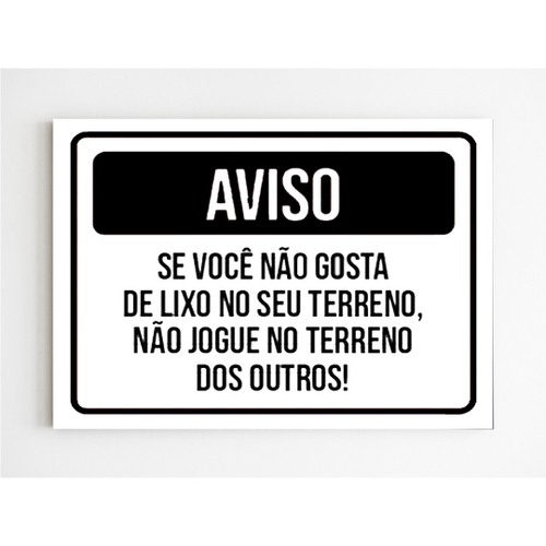 Placa de Sinalização Não Jogue Lixo em Promoção na Americanas