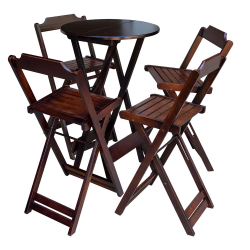 Conjunto De Mesa Bistrô De Madeira Com 4 Cadeiras Dobravel Ideal Para Bar E Restaurante Imbuia Menor preço em Conjunto De Mesa Bistrô De Madeira Com 4 Cadeiras Dobravel Ideal Para Bar E Restaurante Imbuia