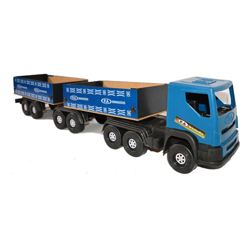 Carreta Bitrem Scania Bau de Madeira Brinquedo Cocacola 7 Eixo 1,25m