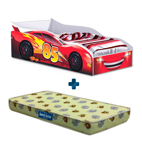 Cama Infantil Carro De Corrida 0,70 Branco - Vitamov 0501010 no Shoptime