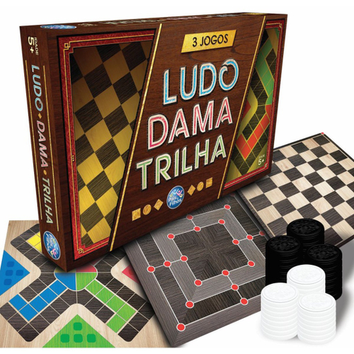 Jogo de tabuleiro 3 jogos ludo/dama E trilha pais E filhos em Promoção na  Americanas