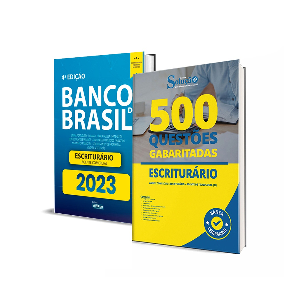 Kit Bb Apostila Banco Do Brasil Escriturário Agente Comercial + 500 ...