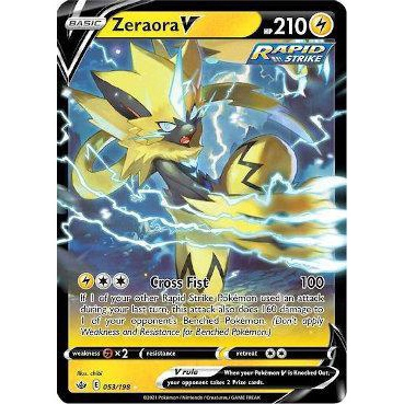 Original Carta Pokemon Lendaria ultra rara Zeraora V em Promoção